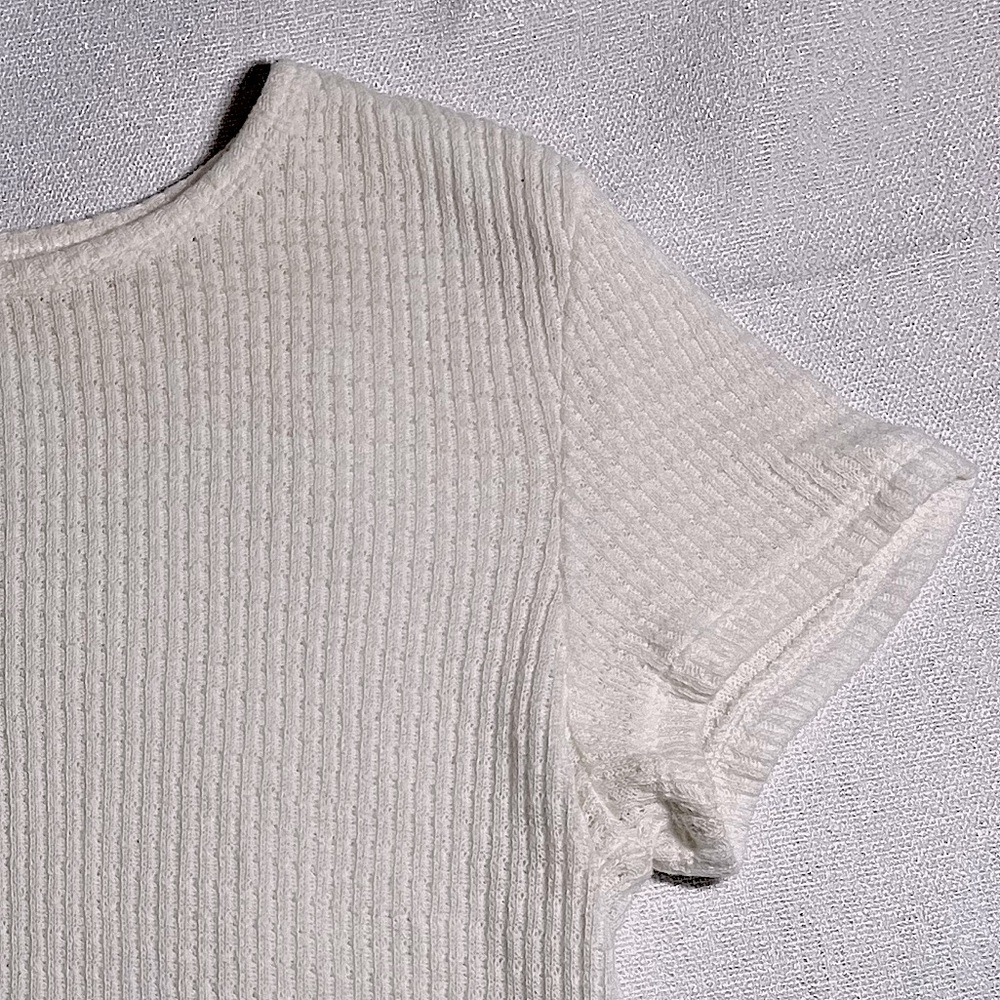 American Eagle White Waffle Top